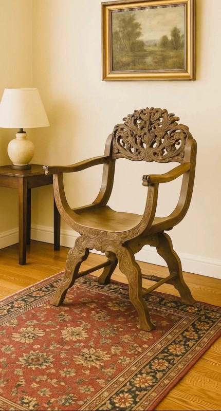 Walnut wood chair
